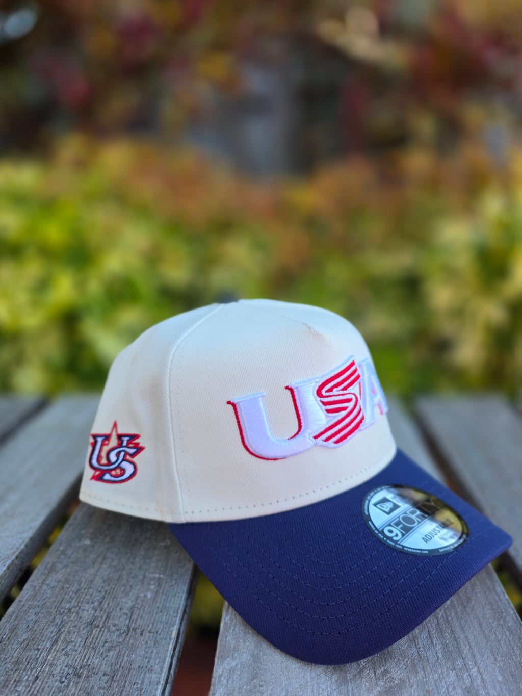 2026 WBC USA Wordmark Chrome Navy 9FORTY A-Frame
