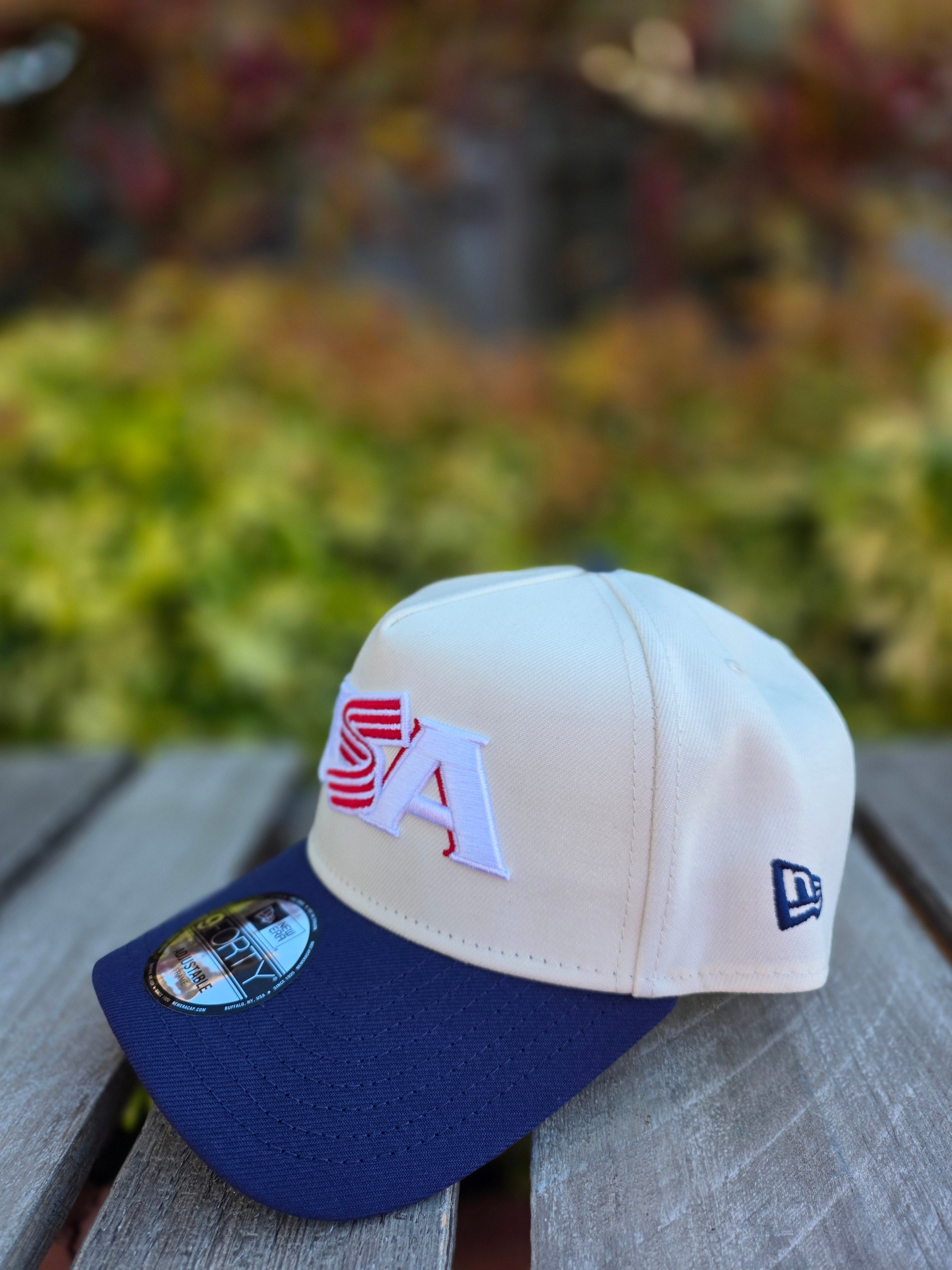 2026 WBC USA Wordmark Chrome Navy 9FORTY A-Frame
