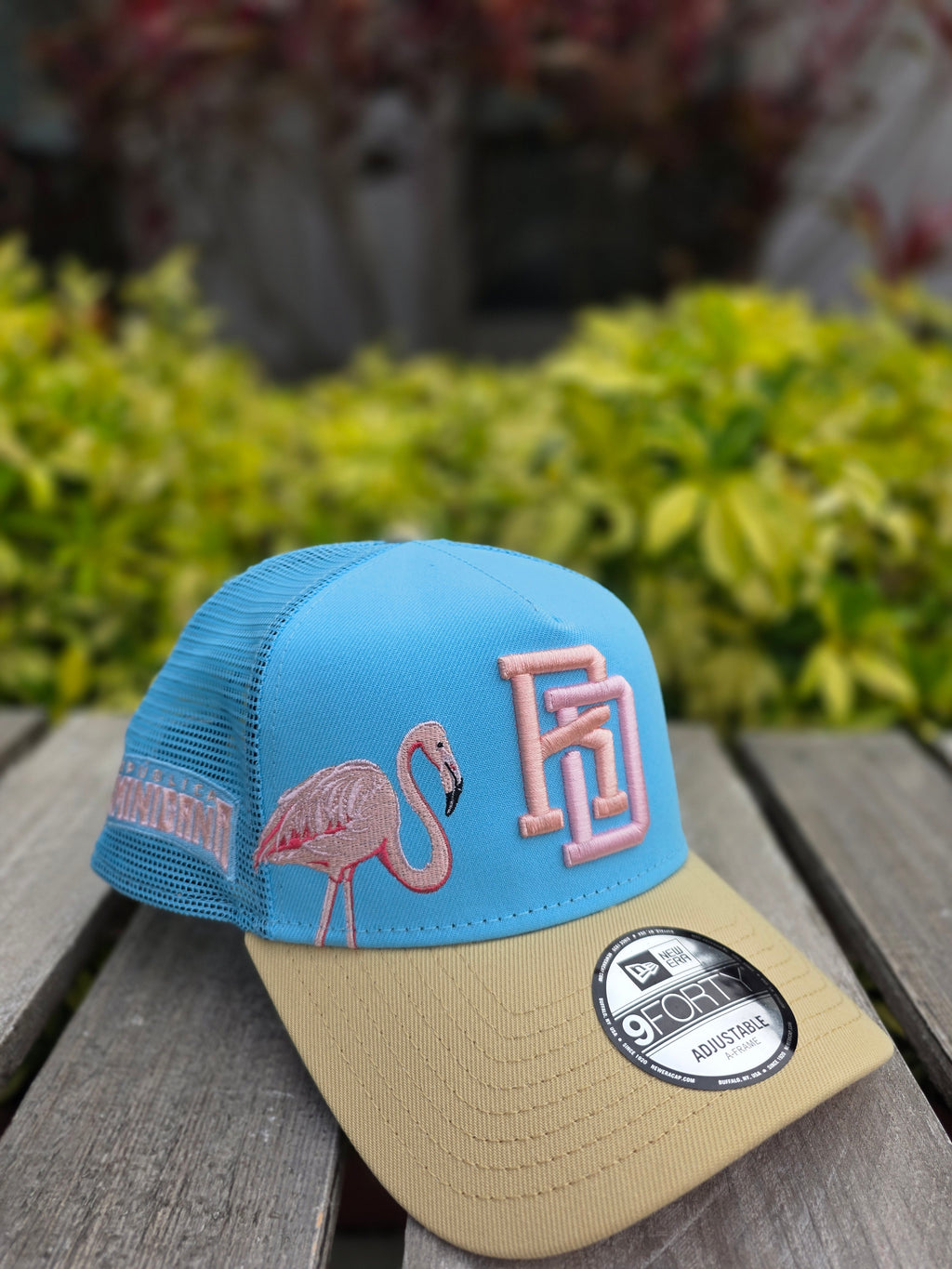 2026 WBC Dominican Republic Flamingo Blue 9FORTY Adjustable A-Frame Trucker Hat