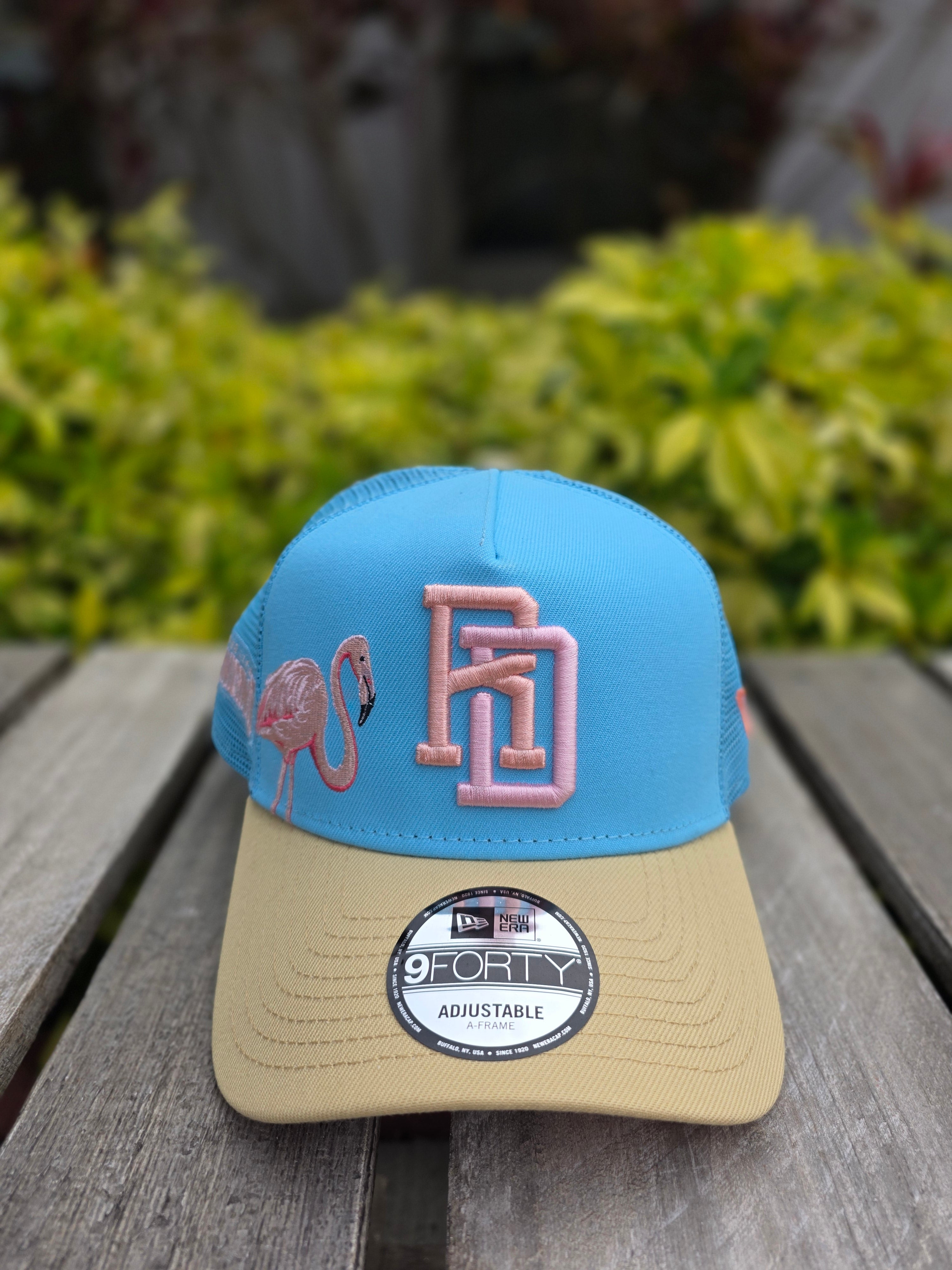 2026 WBC Dominican Republic Flamingo Blue 9FORTY Adjustable A-Frame Trucker Hat