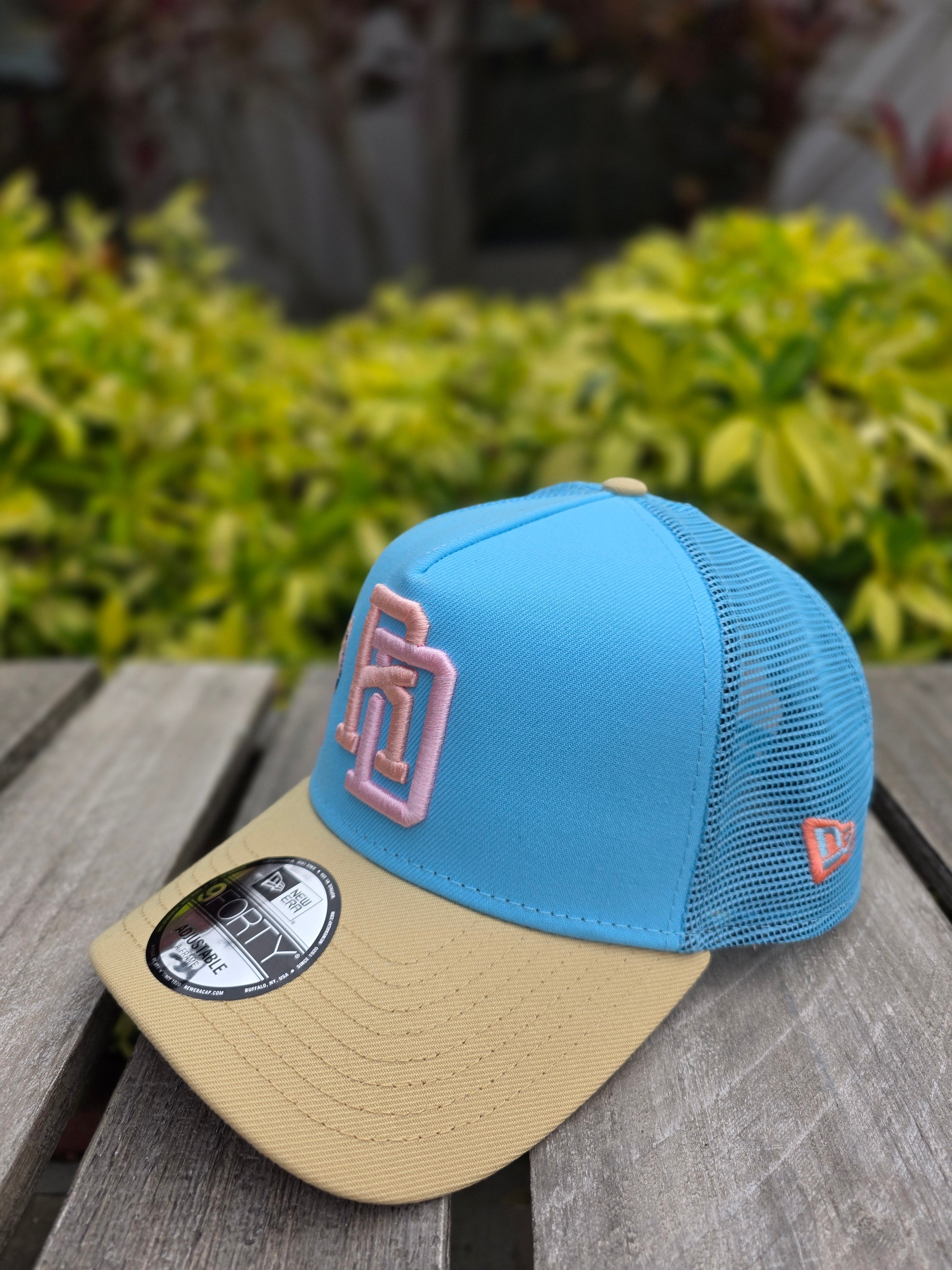 2026 WBC Dominican Republic Flamingo Blue 9FORTY Adjustable A-Frame Trucker Hat