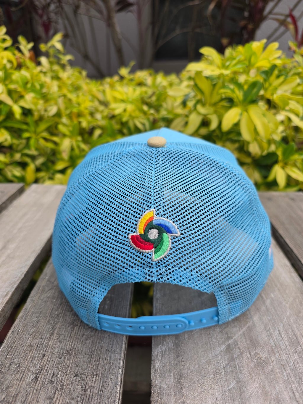 2026 WBC Dominican Republic Flamingo Blue 9FORTY Adjustable A-Frame Trucker Hat