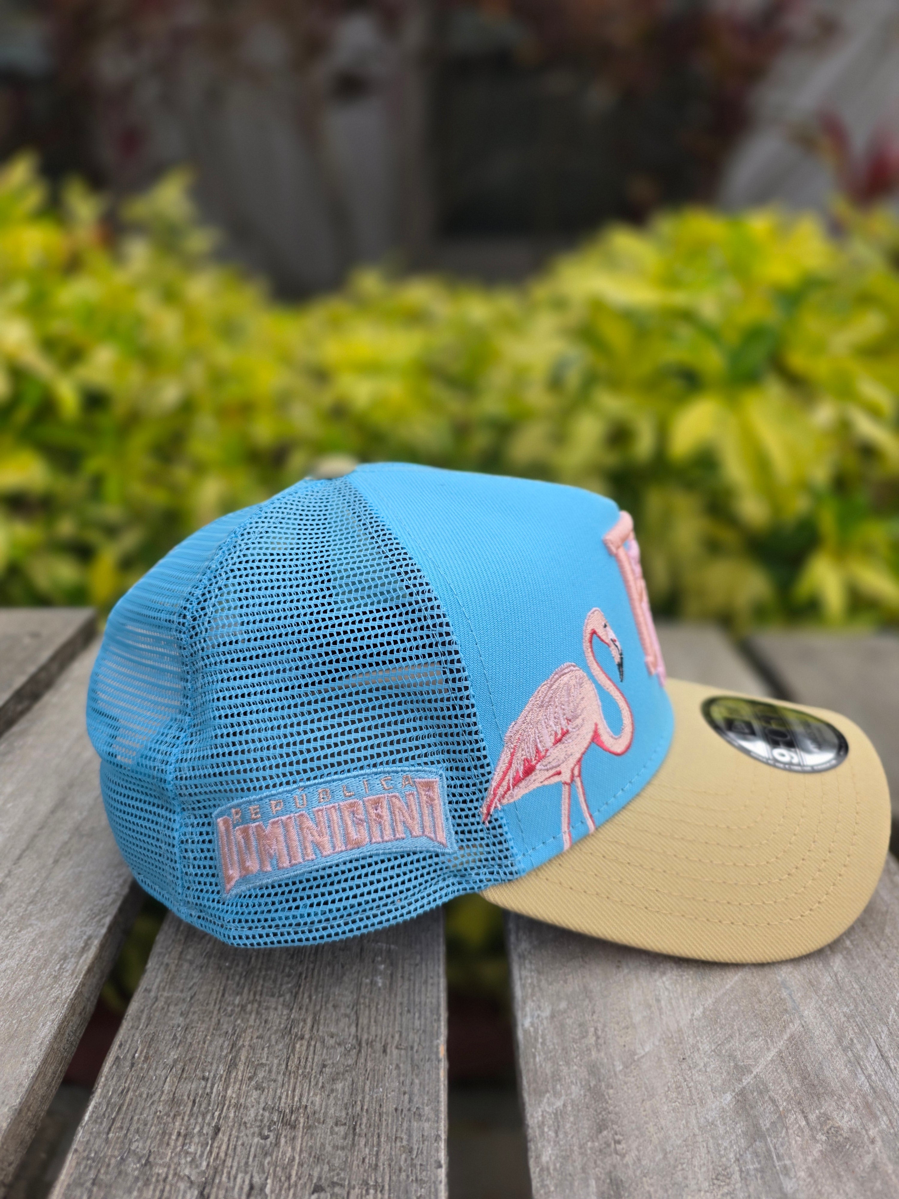 2026 WBC Dominican Republic Flamingo Blue 9FORTY Adjustable A-Frame Trucker Hat